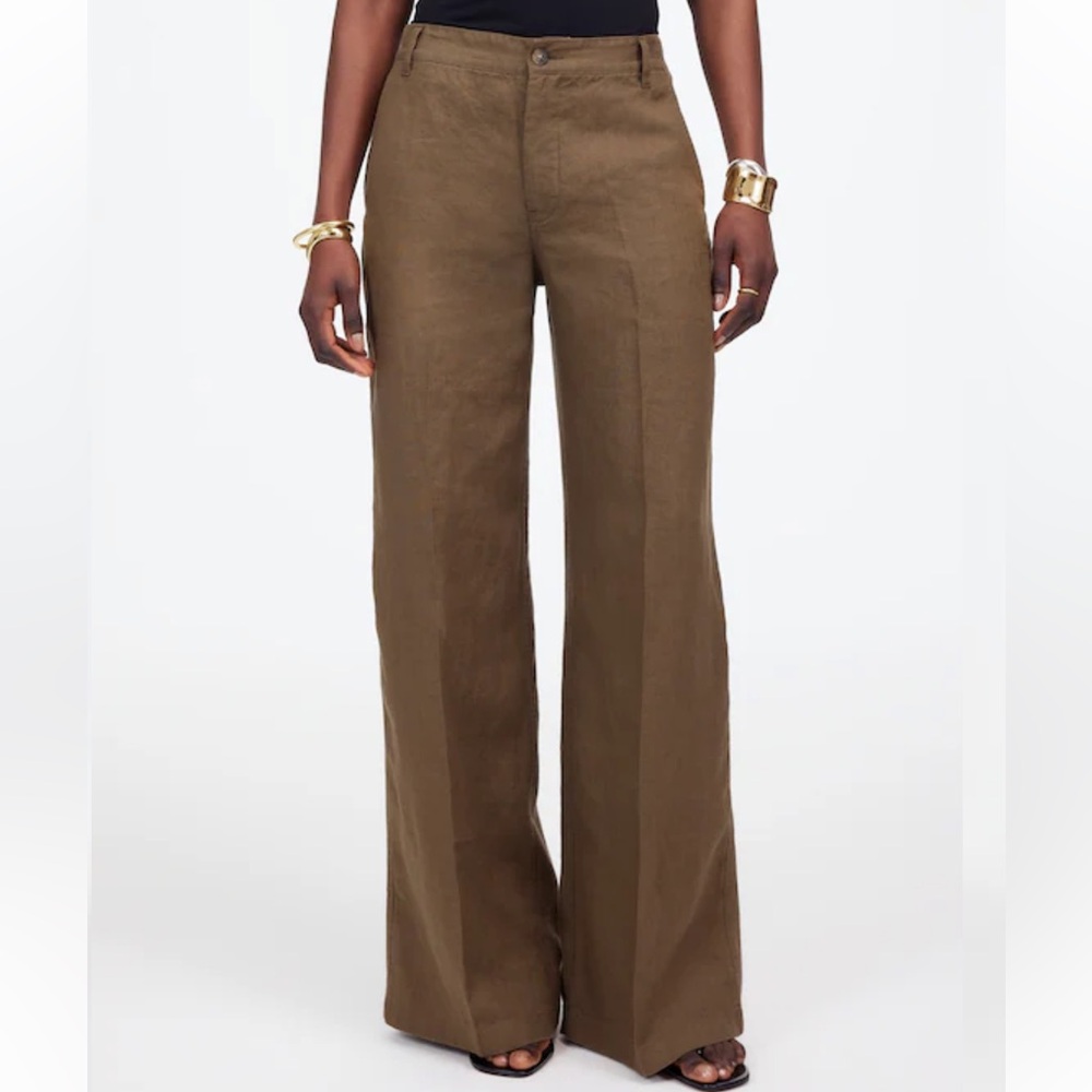 Madewell The Zoe Relaxed Wide Pant in 100% Linen